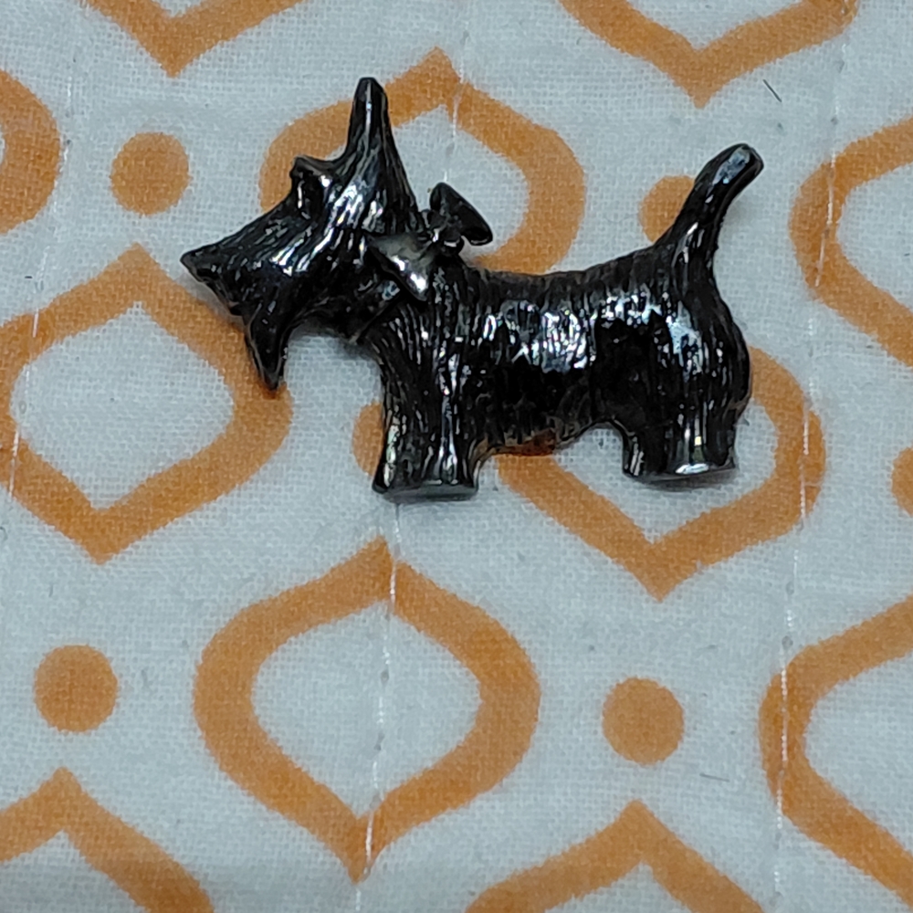 Elegant Black Dog Brooch